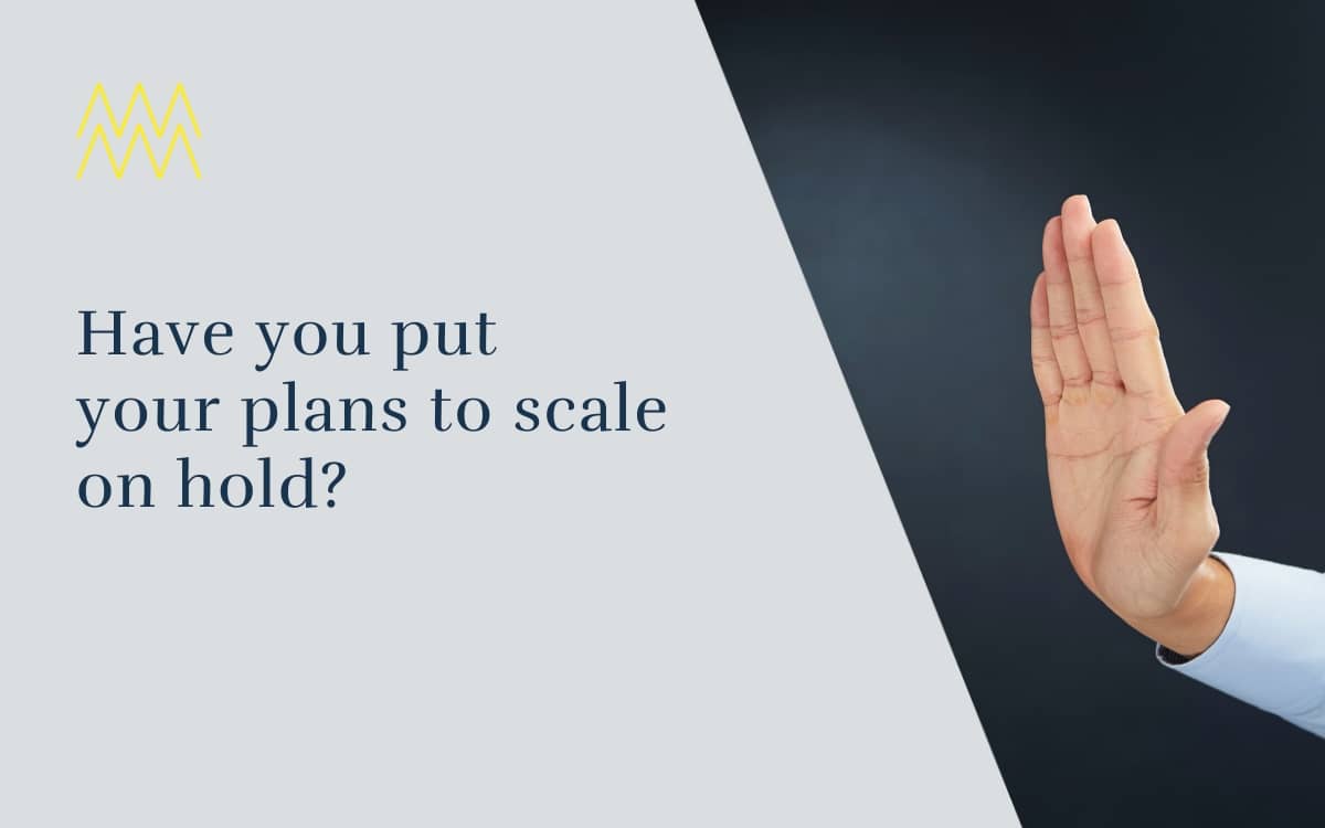Have you put your plans to scale on hold?